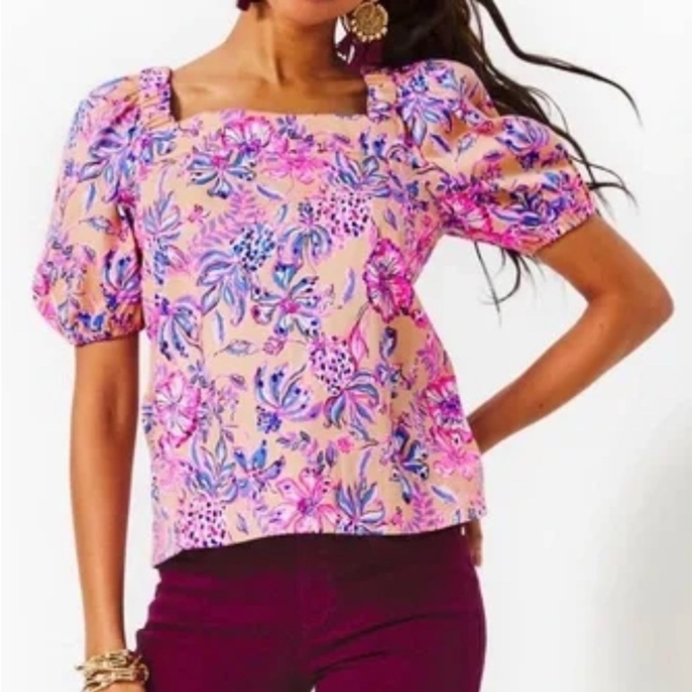 Lilly Pulitzer Torrey Short Sleeve Cotton Top